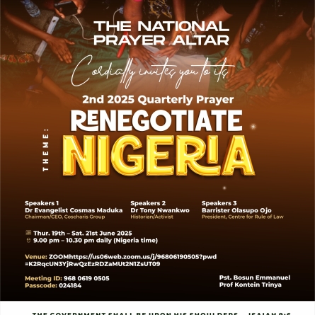 THE NATIONAL PRAYER ALTAR: Renegotiate Nigeria